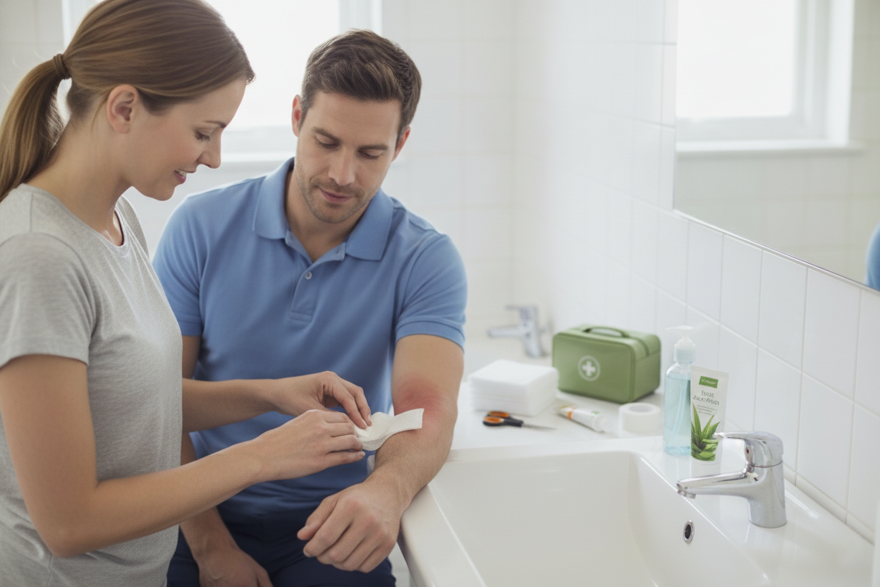 Leia mais sobre o artigo O Passo a Passo Certo para Cuidar de Queimaduras de 1º e 2º Grau em Casa: Como Fazer o Curativo Perfeito e Evitar Infecções Graves