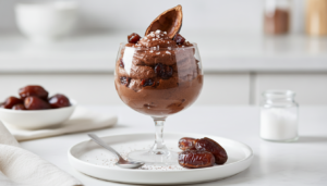 Leia mais sobre o artigo Coma Doce Sem Culpa: O Mousse Fit de Cacau com Tâmaras e Flor de Sal que Parece de Confeitaria e Não Engorda Nada!