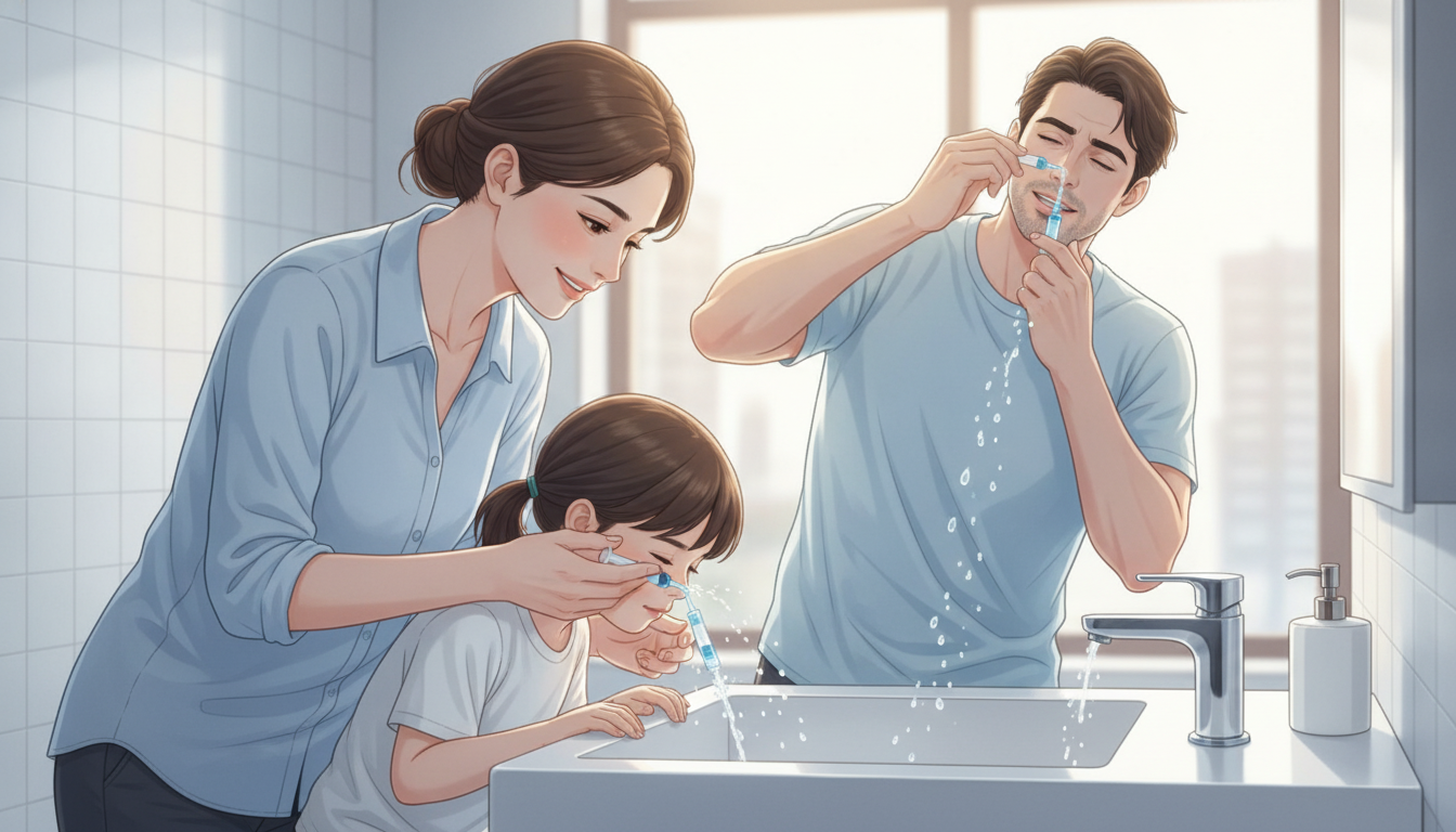 Leia mais sobre o artigo Adeus Nariz Entupido: O Método Seguro da Lavagem Nasal com Seringa Para Aliviar Crianças e Adultos em Poucos Minutos!